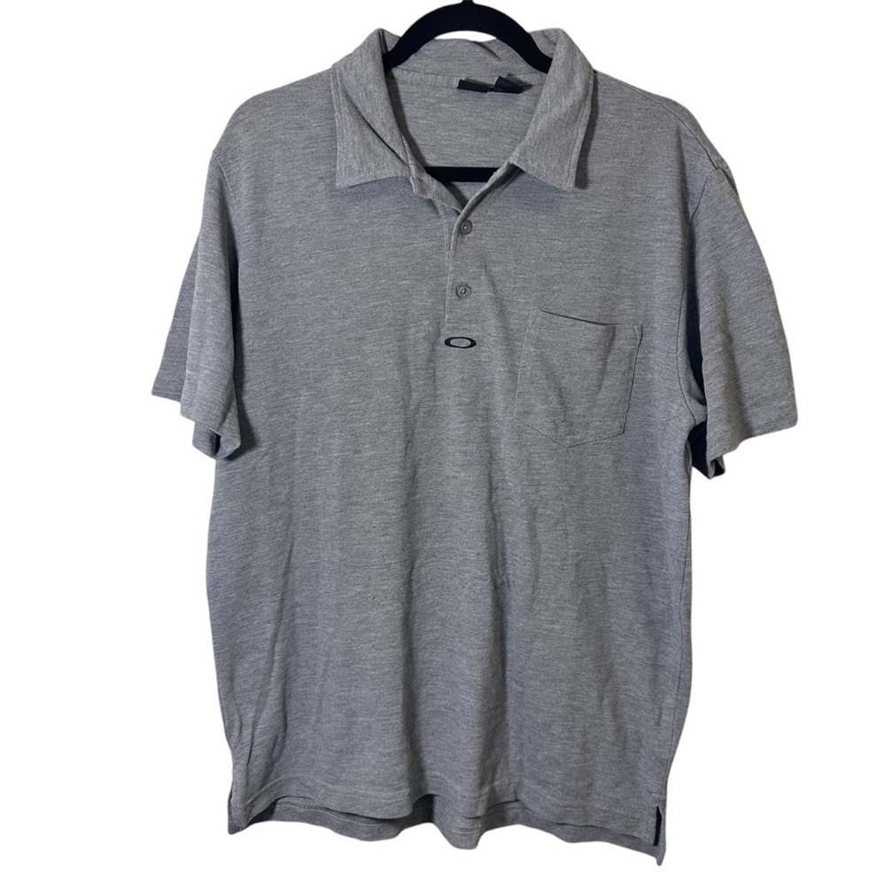 Oakley Gray polo shirt SZ L gray shirt cotton with signs of wearing